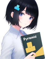 The pyramid's image character, Hirami Tsumiki.